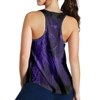 Hawaiian Map Heart Hula Girl Hibiscus Purple Polynesian Racerback Tank - AH - Polynesian Pride