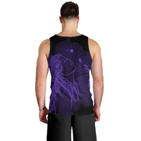 Hawaiian Map Heart Hula Girl Hibiscus Purple Polynesian Tank Top - AH - Polynesian Pride