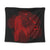 Hawaiian Map Heart Hula Girl Hibiscus Red Polynesian Tapestry - AH Wall Tapestry Black - Polynesian Pride