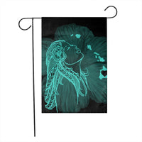 Hawaiian Map Heart Hula Girl Hibiscus Turquoise Polynesian Flag - AH - Polynesian Pride