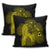 Hawaiian Map Heart Hula Girl Hibiscus Yellow Polynesian Pillow Covers - AH - Polynesian Pride