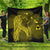 Hawaiian Map Heart Hula Girl Hibiscus Yellow Polynesian Premium Quilts - AH Black - Polynesian Pride