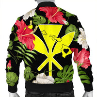 Hawaiian Map Heart Kanaka Hibiscus Polynesian Bomber Jacket - AH - Polynesian Pride
