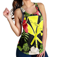 Hawaiian Map Heart Kanaka Hibiscus Polynesian Racerback Tank - AH - Polynesian Pride