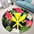 Hawaiian Map Heart Kanaka Hibiscus Polynesian Round Carpet - AH - Polynesian Pride