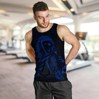 Hawaiian Map Heart Ribbon Cancer Hibiscus Blue Polynesian Tank Top - AH - Polynesian Pride