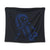 Hawaiian Map Heart Ribbon Cancer Hibiscus Blue Polynesian Tapestry - AH Wall Tapestry Black - Polynesian Pride