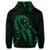 Hawaiian Map Heart Ribbon Cancer Hibiscus Green Polynesian Zip Hoodie - Polynesian Pride