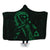 Hawaiian Map Heart Ribbon Cancer Hibiscus Green Polynesian Hooded Blanket - AH Hooded Blanket White - Polynesian Pride