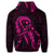 Hawaiian Map Heart Ribbon Cancer Hibiscus Pink Polynesian Zip Hoodie - Polynesian Pride