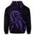 Hawaiian Map Heart Ribbon Cancer Hibiscus Purple Polynesian Zip Hoodie - Polynesian Pride
