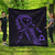 Hawaiian Map Heart Ribbon Cancer Hibiscus Purple Polynesian Premium Quilts - AH Black - Polynesian Pride