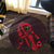 Hawaiian Map Heart Ribbon Cancer Hibiscus Red Polynesian Round Carpet - AH - Polynesian Pride