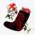 Hawaiian Map Heart Ribbon Cancer Hibiscus Red Polynesian Christmas Stocking - AH - Polynesian Pride