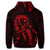 Hawaiian Map Heart Ribbon Cancer Hibiscus Red Polynesian Zip Hoodie - Polynesian Pride
