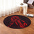Hawaiian Map Heart Ribbon Cancer Hibiscus Red Polynesian Round Carpet - AH - Polynesian Pride