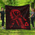 Hawaiian Map Heart Ribbon Cancer Hibiscus Red Polynesian Premium Quilts - AH Black - Polynesian Pride