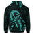 Hawaiian Map Heart Ribbon Cancer Hibiscus Turquoise Polynesian Zip Hoodie - Polynesian Pride