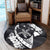 Hawaiian Map Hibiscus Turtle Fish Hook Polynesian Round Carpet - AH - Polynesian Pride