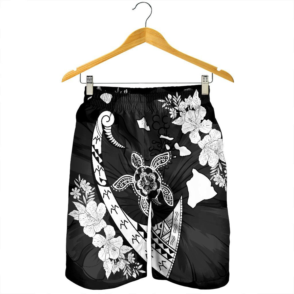 Hawaiian Map Hibiscus Turtle Fish Hook Polynesian Men's Shorts - AH - Polynesian Pride