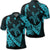 Hawaiian Map Hibiscus Turtle Fish Hook Polynesian Polo Shirt Blue Unisex Black - Polynesian Pride