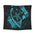 Hawaiian Map Hibiscus Turtle Fish Hook Polynesian Tapestry Blue - AH Wall Tapestry Black - Polynesian Pride