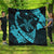 Hawaiian Map Hibiscus Turtle Fish Hook Polynesian Premium Quilts Blue - AH Black - Polynesian Pride