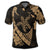 Hawaiian Map Hibiscus Turtle Fish Hook Polynesian Polo Shirt Gold - Polynesian Pride