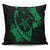 Hawaiian Map Hibiscus Turtle Fish Hook Polynesian Pillow Covers Green - AH Pillow Covers Black - Polynesian Pride