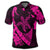 Hawaiian Map Hibiscus Turtle Fish Hook Polynesian Polo Shirt Pink - Polynesian Pride