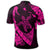 Hawaiian Map Hibiscus Turtle Fish Hook Polynesian Polo Shirt Pink - Polynesian Pride