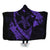 Hawaiian Map Hibiscus Turtle Fish Hook Polynesian Hooded Blanket Purple - AH Hooded Blanket White - Polynesian Pride