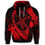 Custom Hawaiian Map Hibiscus Turtle Fish Hook Polynesian Hoodie Red - Polynesian Pride