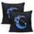 Hawaiian Map Hibiscus Turtle Polynesian Moon Pillow Covers Blue - AH - Polynesian Pride