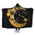 Hawaiian Map Hibiscus Turtle Polynesian Moon Hooded Blanket Gold - AH Hooded Blanket White - Polynesian Pride