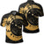 Hawaiian Map Hibiscus Turtle Polynesian Moon Polo Shirt Gold Unisex Black - Polynesian Pride