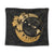 Hawaiian Map Hibiscus Turtle Polynesian Moon Tapestry Gold - AH Wall Tapestry Black - Polynesian Pride