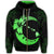 Hawaiian Map Hibiscus Turtle Polynesian Moon Zip Hoodie Green - Polynesian Pride