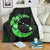 Hawaiian Map Hibiscus Turtle Polynesian Moon Premium Blankets Green - AH White - Polynesian Pride