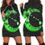 Hawaiian Map Hibiscus Turtle Polynesian Moon Hoodie Dress Green - AH Black - Polynesian Pride