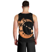 Hawaiian Map Hibiscus Turtle Polynesian Moon Tank Top Orange - AH - Polynesian Pride