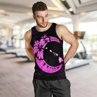 Hawaiian Map Hibiscus Turtle Polynesian Moon Tank Top Pink - AH - Polynesian Pride