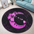 Hawaiian Map Hibiscus Turtle Polynesian Moon Round Carpet Pink - AH - Polynesian Pride