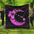 Hawaiian Map Hibiscus Turtle Polynesian Moon Premium Quilts Pink - AH Black - Polynesian Pride