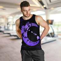 Hawaiian Map Hibiscus Turtle Polynesian Moon Tank Top Purple - AH - Polynesian Pride