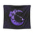 Hawaiian Map Hibiscus Turtle Polynesian Moon Tapestry Purple - AH Wall Tapestry Black - Polynesian Pride