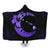 Hawaiian Map Hibiscus Turtle Polynesian Moon Hooded Blanket Purple - AH Hooded Blanket White - Polynesian Pride