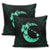 Hawaiian Map Hibiscus Turtle Polynesian Moon Pillow Covers Turquoise - AH - Polynesian Pride