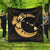 Hawaiian Map Hibiscus Turtle Polynesian Moon Premium Quilts Yellow - AH Black - Polynesian Pride