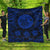 Hawaiian Map Honu Hibiscus Tropic Blue Polynesian Premium Quilts - AH Black - Polynesian Pride